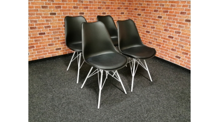 Nová 4x jídelní židle DESY černobílá