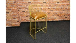 Nová stylová hnědozlatá barová židle