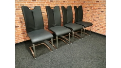 Nová 4x kožená židle VOTA černá