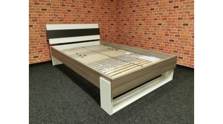Nová šedobílá postel 120cm s roštem