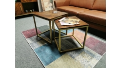 Nový stylový konferenční stolek CALATRIA hnědozlatý