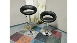 Nová 2x černá barová židle chrom