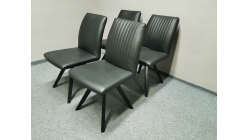 Nová 4x černá židle NERO kůže