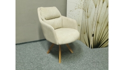 Nová hnědokrémová otočná židle-křeslo SIENNA