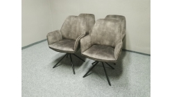 Nová 4x židle-křesílko FLYNN šedohnědé