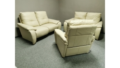 Nová kožená relax sedačka WOHNWERT krémová