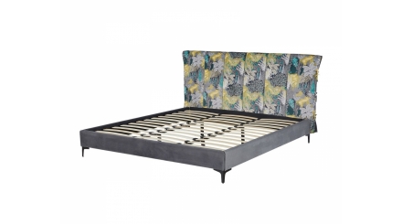 Nová postel s roštem 180x200 čalouněná šedý les