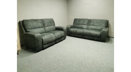 Šedá relax sedačka 2+2 KEVIN elektricky polohovací