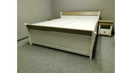 Nová masiv stylová postel MASSETO bílohnědá
