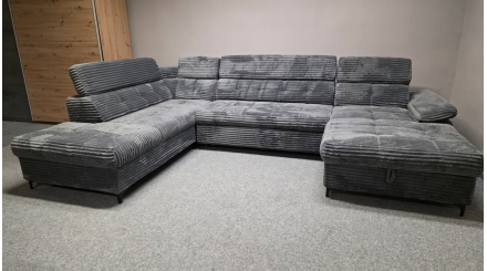 Nová luxusní rozkládací sedačka SATIRA účko šedá