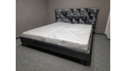 Nová postel s roštem 180x200 čalouněná šedé listy