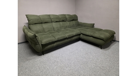 Zelená rohová sedačka BOBB buclatá