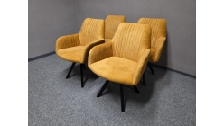 Nová 4x žlutočerná židle BASTIAN WOODFORD