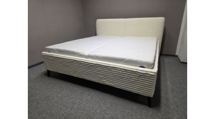 Nová luxusní manželská postel krémový manžestr (TEDDY CORD)