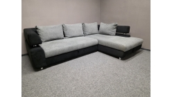 Šedočerná rozkládací rohová sedačka