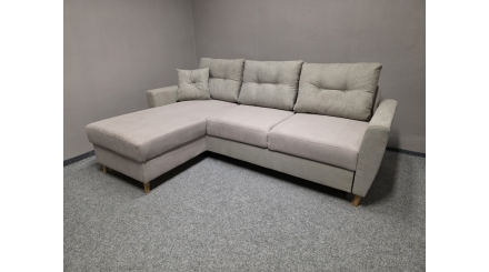 Nová rozkládací oboustranná rohová sedačka hnědošedá