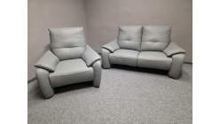 Nová kožená sedačka WOHNWERT 2+1 šedá