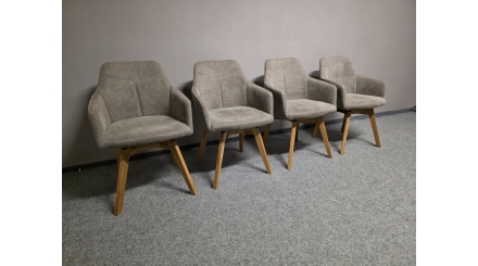 Nová 4x židle BASTIAN WOODFORD hnědá otočná