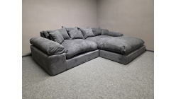 Nová šedá válecí rohová sedačka LIANEA manšestr