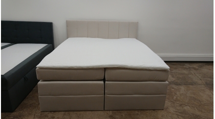 Nová světle béžová boxspring postel MOETI KING