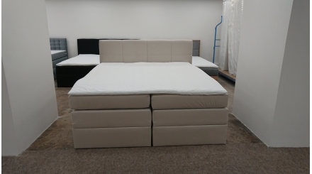 Nová béžová boxspring postel ARDENI KING